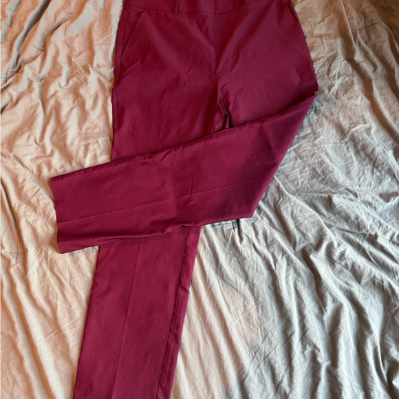 Rafaella Pants - Rafaella Women's Deep Red Straight Leg Pants